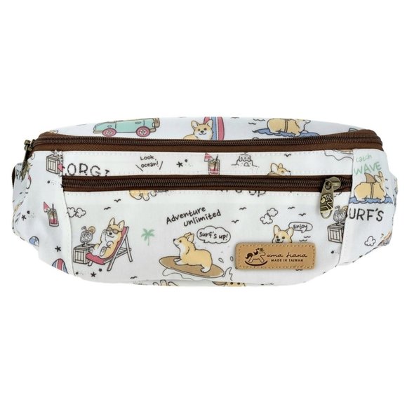 Uma Hana Handbags - Waterproof Corgi Large Fanny Pack Crossbody Sling